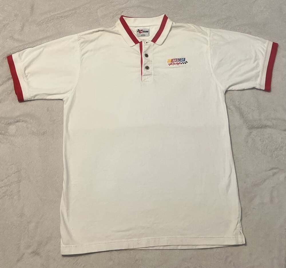 Chase Authentics NASCAR Racing Polo Size L White